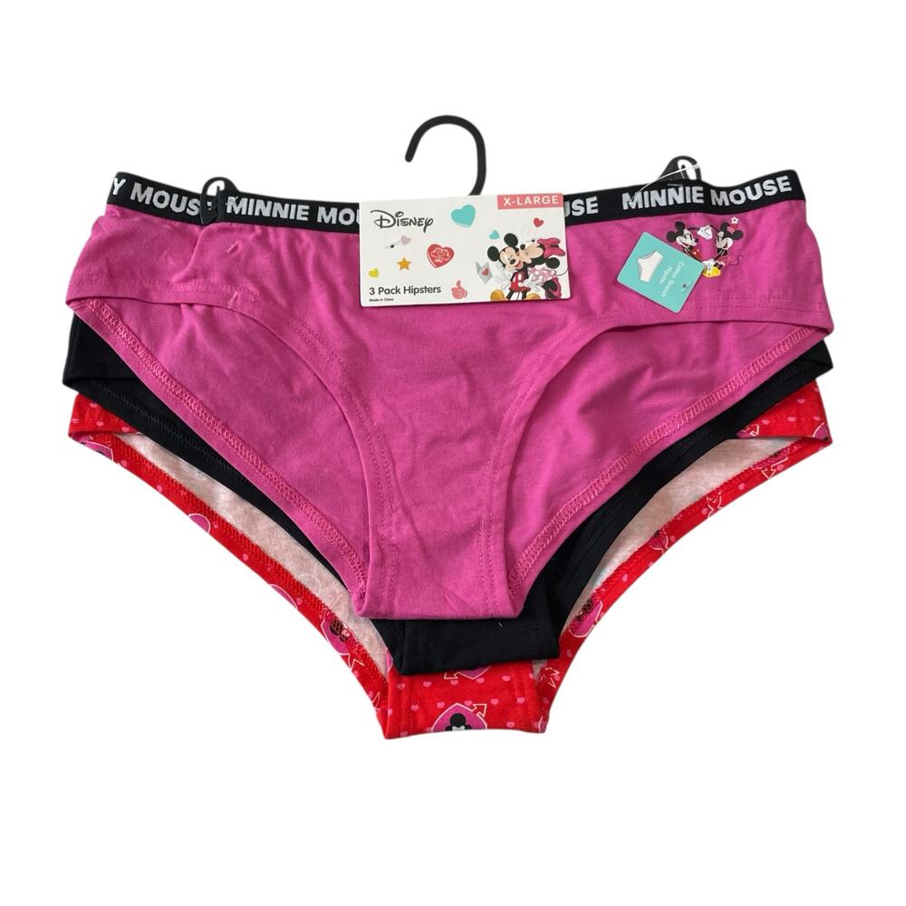 Briefly Stated Disney Santa Stitch Christimas Hipster Panties 3 Pack Size Medium